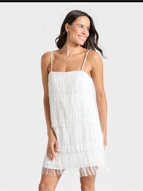A New Day Fringe Mini Dress White
Size XS | New With Tags
